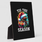 Het Is Het Seizoen Voetbal Moeder Kerstman Hoed Fotoplaat (Zijkant)