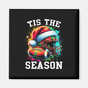 Het Is Het Seizoen Voetbal Moeder Kerstman Hoed Magneet