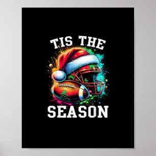 Het Is Het Seizoen Voetbal Moeder Kerstman Hoed Poster