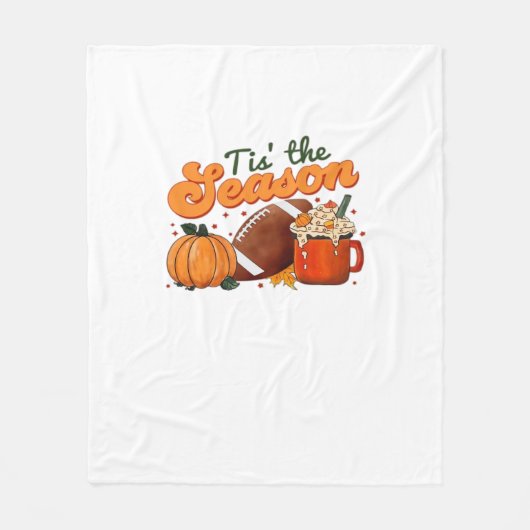 Het Is Het Seizoen Voetbal Mok Herfst Ontwerp Fleece Deken (Voorkant)