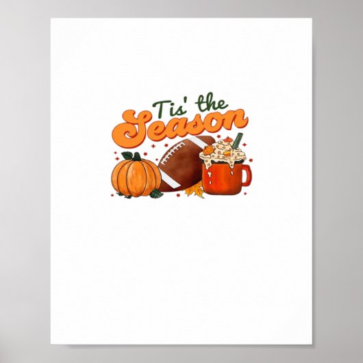 Het Is Het Seizoen Voetbal Mok Herfst Ontwerp Poster (Voorkant)