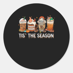 Het Is Het Seizoen Voetbal Pompoen Kruiden Hallowe Ronde Sticker