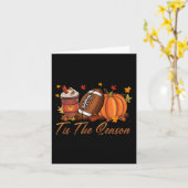 Het Is Het Seizoen Voetbal Pompoen Kruiden Herfst  Kaart (Gele Bloem)