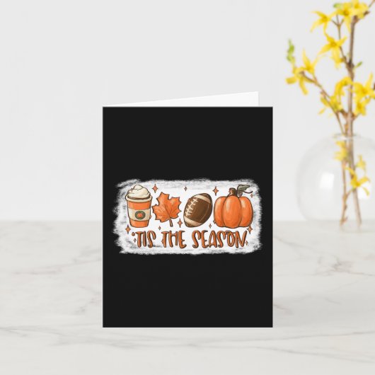 Het Is Het Seizoen Voetbal  Voetbal Herfst Dankzeg Kaart (Gele Bloem)