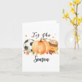 Het Is Het Seizoen Voor Herfstvoetbal Pompoenen En Kaart (Gele Bloem)