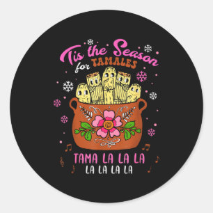 Het Is Het Seizoen Voor Tamales Mexicaanse Tamala Ronde Sticker