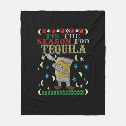 Het Is Het Seizoen Voor Tequila Dabbing Kerst Alco Fleece Deken (Voorkant)