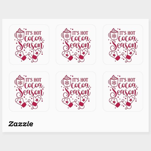 Het is het seizoen voor warme chocolademelk Cacaok Vierkante Sticker (Vel)