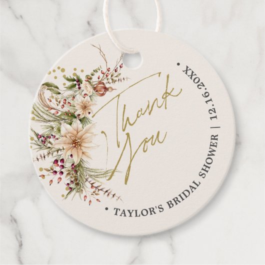 Het is het Seizoen Winter Bruidsfeest Bedankjes Labels (Voorkant)