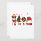Het is het seizoen Xmas Kerstmis Basketbal  Kaart (Voorkant / Achterkant)