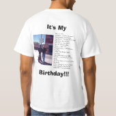 Het is het T-shirt van de Birthday Boy (Achterkant)