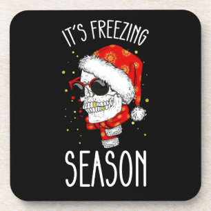 Het is het vriesseizoen Winter Sneeuw Kerstvakanti Bier Onderzetter