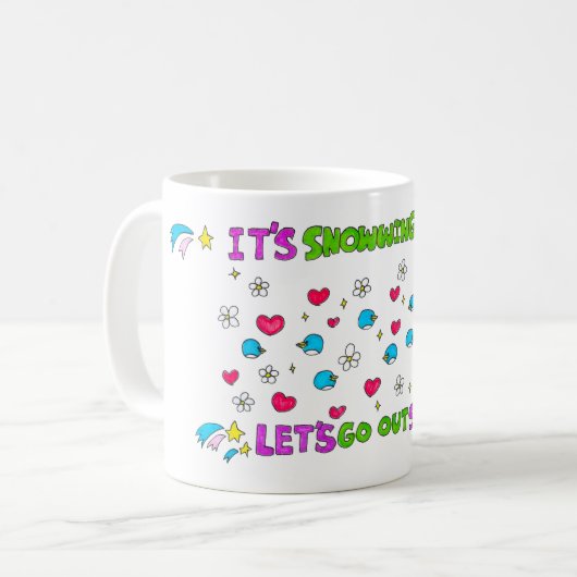 Het is het zaaien van pinguïns vandaag Laten we bu Koffiemok (Voorkant links)