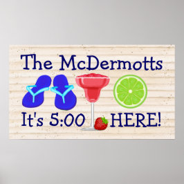 Het is hier 5:00 poster