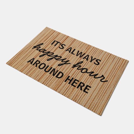 Het is hier altijd een prettig uur, aangepaste gra deurmat (Schuin)