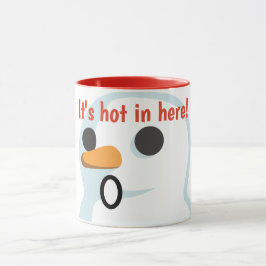 "Het is hier heet!" Grappige schattige sneeuwman h Mok