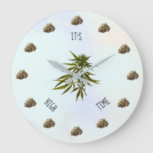 Het is High Time Weed Bud Gepersonaliseerd Grote Klok