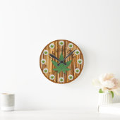 Het is High Time Weed Leaf Natural Bamboo Custom Ronde Klok (Huis)