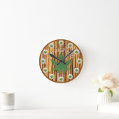Het is High Time Weed Leaf Natural Bamboo Custom Ronde Klok (Huis)