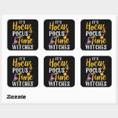 Het is Hocus Pocus Time Witches Happy Halloween Vierkante Sticker (Vel)