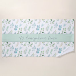 Het is Honeymoon Time Waterverf Leaf Beach Towel Strandlaken
