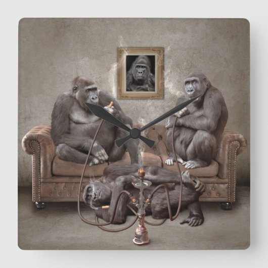 Het is Hookah Time Clock Vierkante Klok (Voorkant)