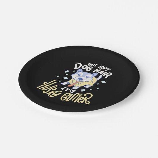 Het is Husky Glitter Papieren Bordje (Gekanteld)