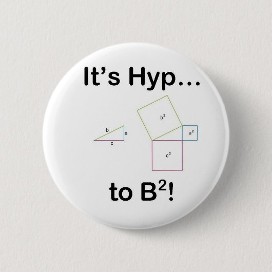 Het is Hyp... naar B kwadraat. Ronde Button 5,7 Cm (Voorkant)