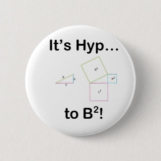 Het is Hyp... naar B kwadraat. Ronde Button 5,7 Cm