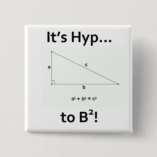 Het is Hyp... naar B kwadraat! Vierkante Button 5,1 Cm (Voorkant)