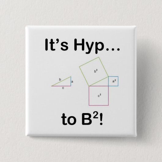 Het is Hyp... naar B kwadraat! Vierkante Button 5,1 Cm (Voorkant)