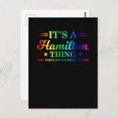 Het is iets van Hamilton, je zou het niet begrijpe Briefkaart (Voorkant / Achterkant)