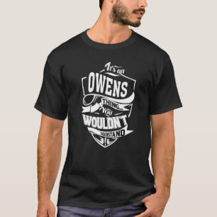 Het is iets van Owens T-shirt