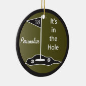 Het is in de Hole Golf Keramisch Ornament (Rechts)