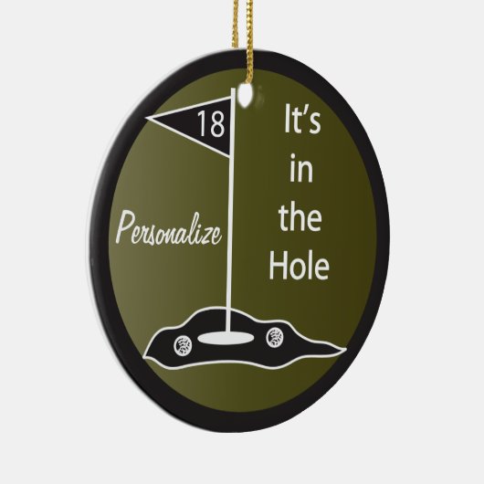 Het is in de Hole Golf Keramisch Ornament (Rechts)