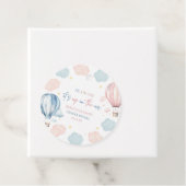 Het is in de lucht hete luchtballon geslacht onthu bedankjes labels (In situ)