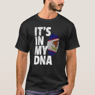Het is in mijn Amerikaanse dna Samoa Samoan-vlag T-shirt