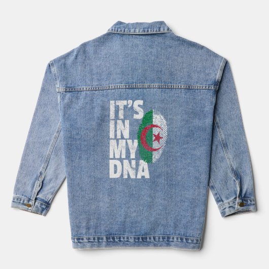 Het is in mijn DNA Algerijnse Algerijnse Mannen vr Denim Jacket (Achterkant)