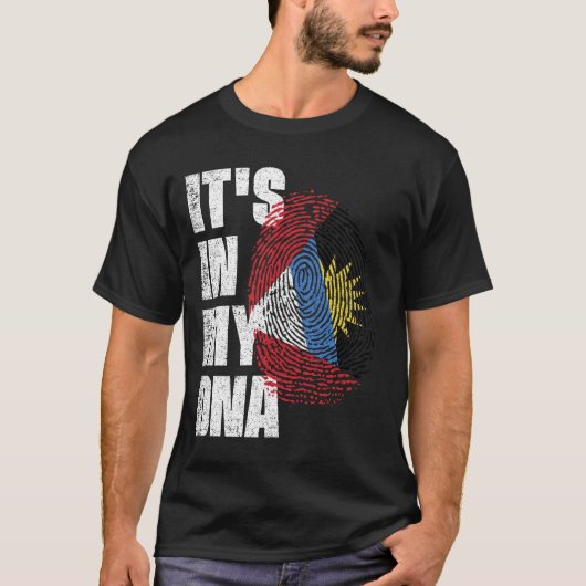 HET IS IN MIJN DNA Antigua en Barbuda vlag T-shirt (Voorkant)