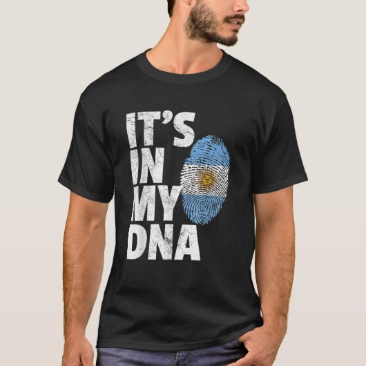HET IS IN MIJN DNA Argentina Flag Mannen Vrouwen P T-shirt (Voorkant)