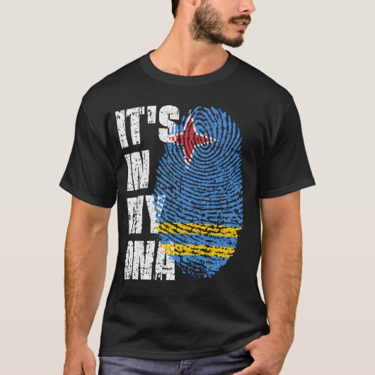 HET IS IN MIJN DNA Aruba Flag Boy Girl Gift T-shirt (Voorkant)