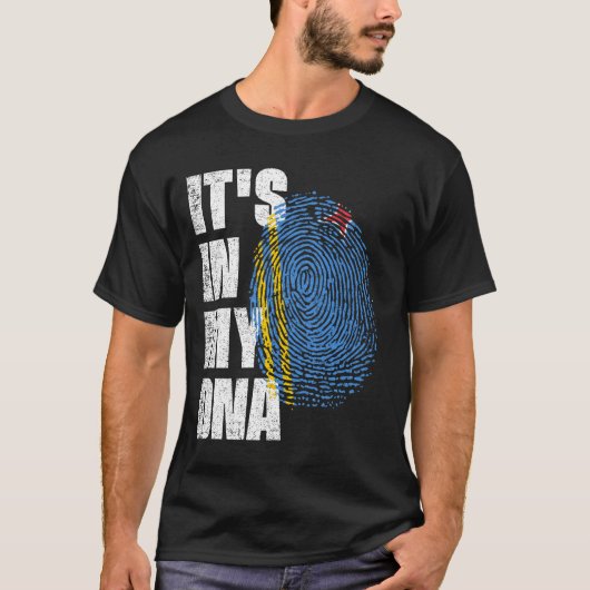 HET IS IN MIJN DNA Aruba Vlag T-shirt (Voorkant)