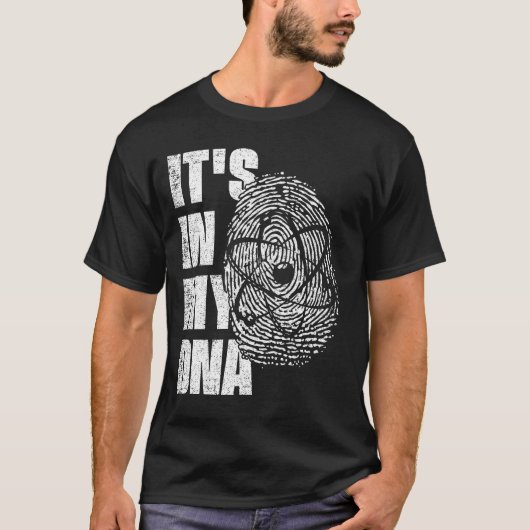 HET IS IN MIJN DNA Atom Science Fingerprint Scient T-shirt (Voorkant)