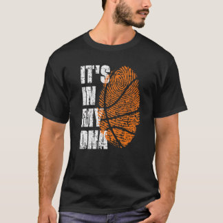 Het is in mijn dna Basketball Ball Fingerprint Bas T-shirt