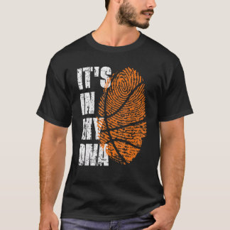 Het is in mijn dna Basketball Ball Fingerprint Bas T-shirt