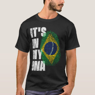 HET IS IN MIJN DNA-Braziliaanse vlag T-shirt