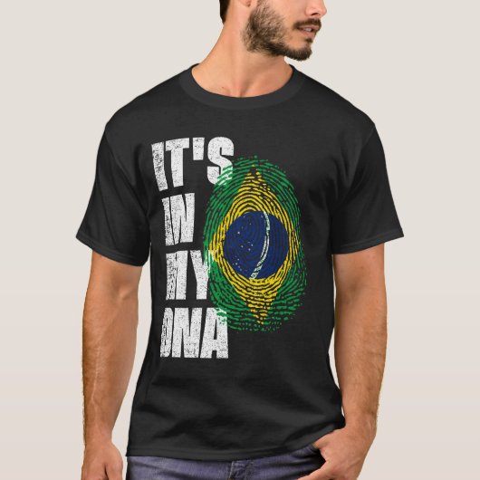 HET IS IN MIJN DNA-Braziliaanse vlag T-shirt (Voorkant)