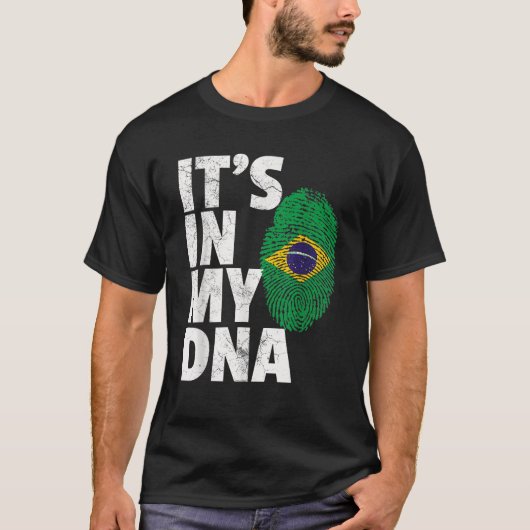 Het is in mijn DNA Brazilië Flag Pride Mannen Wom T-shirt (Voorkant)