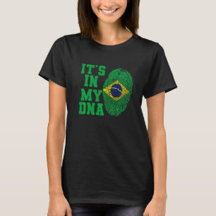 Het is in mijn DNA Brazilië vlag, die Braziliaans T-shirt