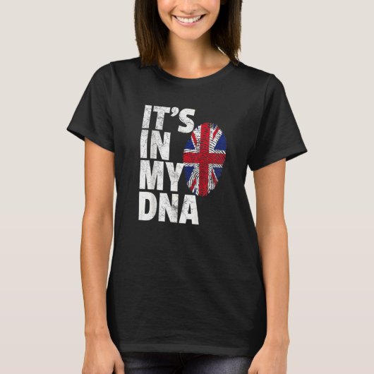 HET IS IN MIJN DNA, Brits Vlag, Engeland, Verenigd T-shirt (Voorkant)